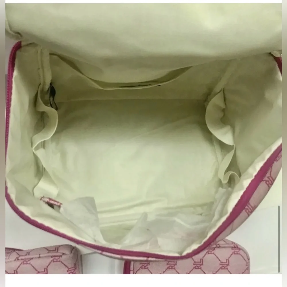 New 3 New Lauren Ralph Lauren Pink Cosmetic Bags iPhone Bag Signature RL Logo - Picture 10 of 14